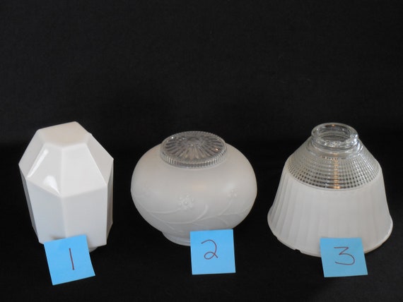 Mid Century White And Clear Light Covers Ceiling Lamp Shades Etsy