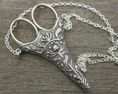 Norwegian Chatelaine with an Antique Silver Finish Etui Scissors - lacemaking and embroidery