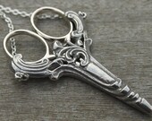 Scroll Chatelaine with an Antique Silver Finish Etui Scissors - lacemaking and embroidery