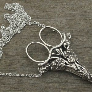 Jasmine Chatelaine with an Antique Pewter Finish & Etui Scissors - lacemaking and embroidery image 3