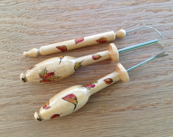 Painted Lacemaking Tools - available separately - Autumn leaves