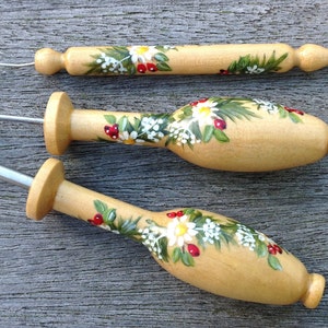 Painted Lacemaking Tools - available separately - Lazy Susan, pin lifter and pin pusher