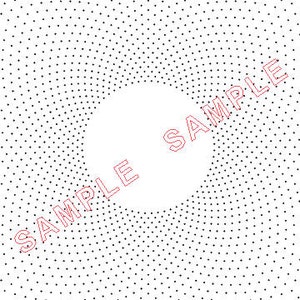 May include: Abstract black and white pattern with a circular design. The pattern is made up of small plus signs.