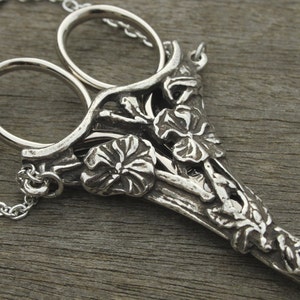 Jasmine Chatelaine with an Antique Pewter Finish & Etui Scissors - lacemaking and embroidery image 2