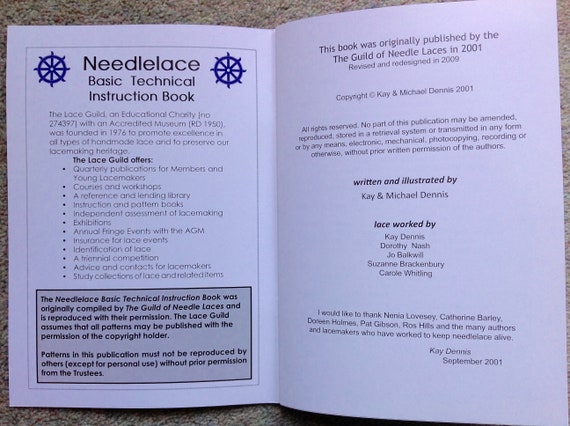 【セット】The Lace Guild CIO ニードルレース キット＋技術書 Needlelace Basic Technical Instruction - the Lace Guild - Etsy