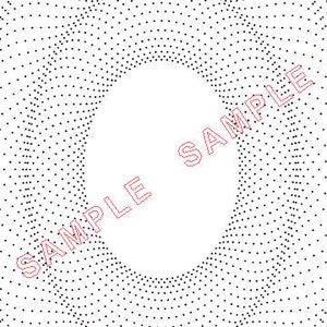 May include: Abstract black and white pattern with a circular design. The pattern is made up of small dots that are arranged in a radial pattern. The dots are closer together in the center of the design and spread out as they move away from the center.