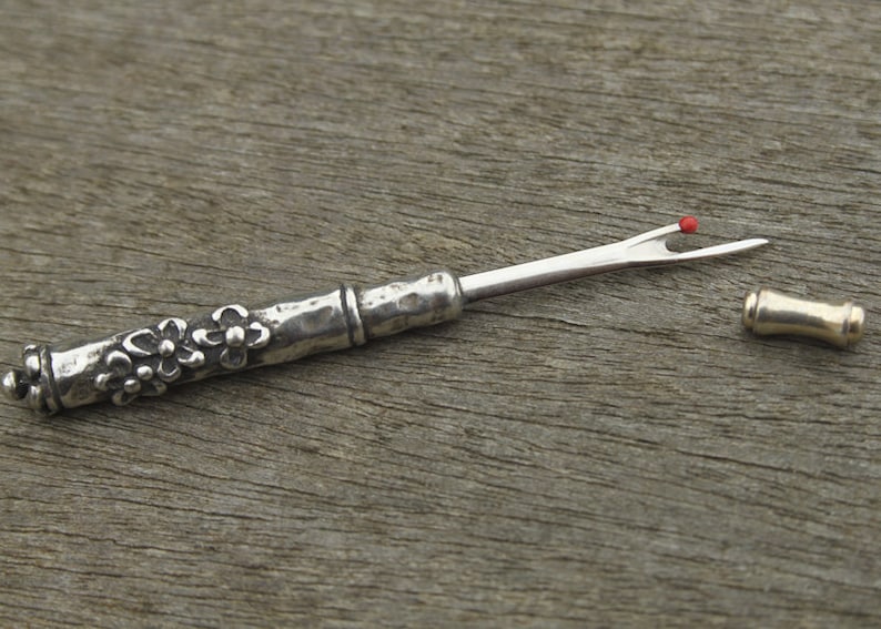 Seam Ripper with Pewter Floral Handle image 1