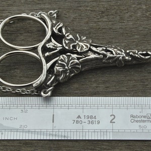 Jasmine Chatelaine with an Antique Pewter Finish & Etui Scissors - lacemaking and embroidery image 4