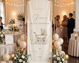 Personalisiertes Willkommensschild aus Stoff für die Babyparty | Babyparty-Deko | Individuelles Teddybär-Babypartybanner | Rustikales Stoffschild für die Babyparty