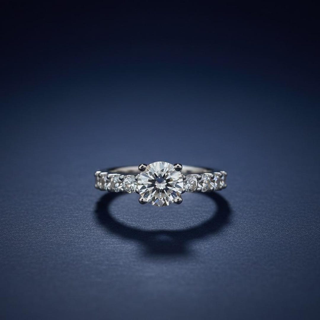 Silver Promise Ring for Her, Round Cut Diamond Ring, Dainty Engagement ...