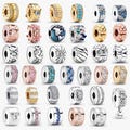 Pandora-style clip charm, set with crystals, suitable for Pandora European bracelet charms, a gift for her. product logo