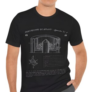 1852 Gyroscopic Compass Patent T-Shirt | Vintage Aviation Blueprint Engineering Illustration