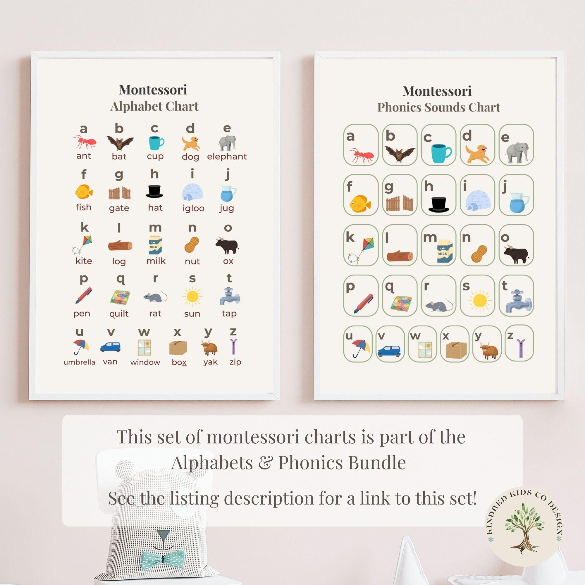 Montessori Alphabet Chart Printable (lowercase Letters) | Preschool ...