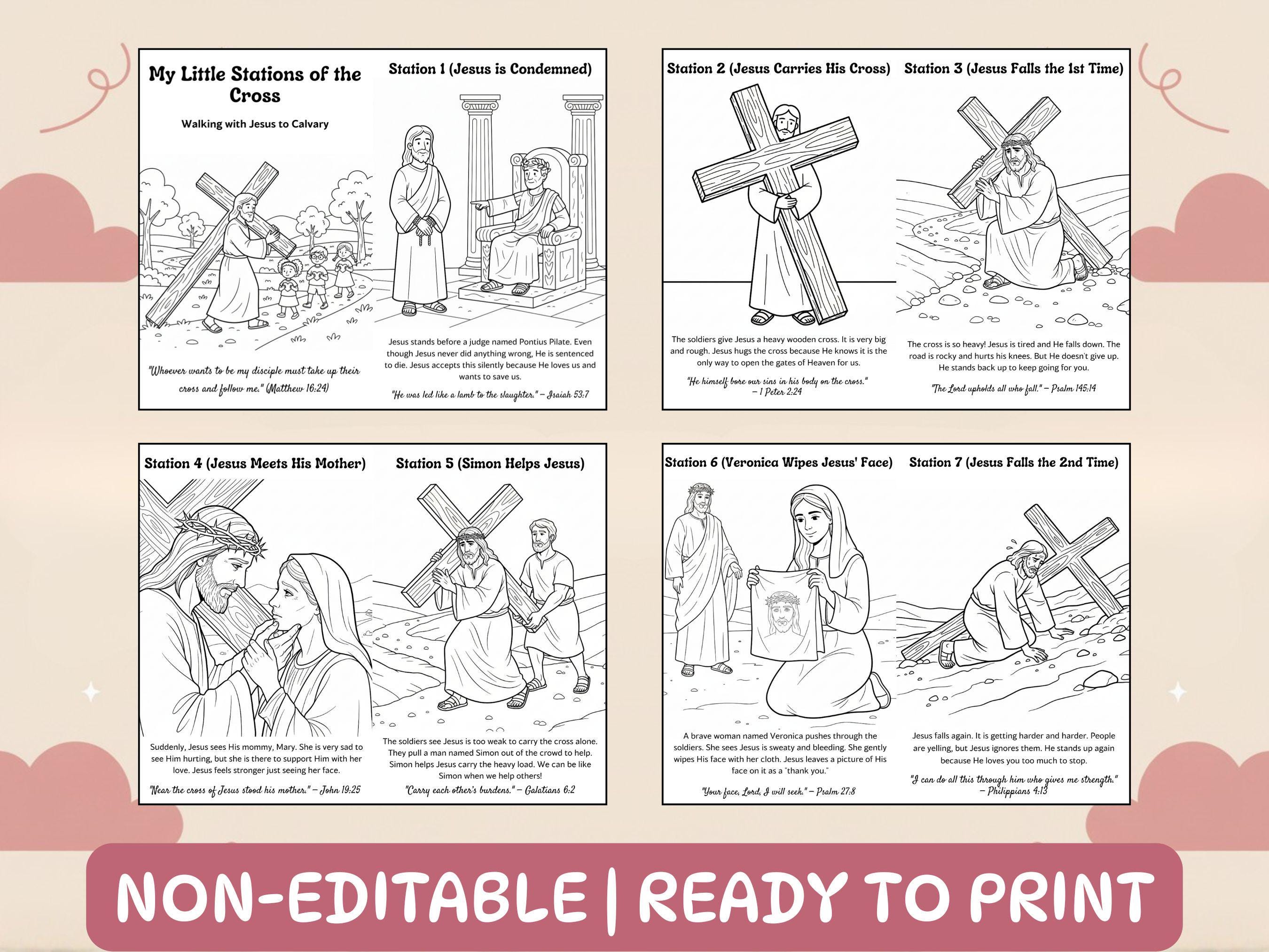 Stations of the Cross Booklet Kids Printable Catholic Lent Booklet Way ...