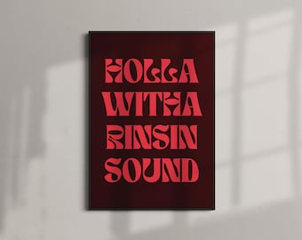 Póster de Holla Witha Rinsin Sound Print / Póster de música garage británica de los 90 (A4–A0)