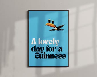 Guinness Quote Print Blue | Typographic Bar Beer Wall Art (A4-A0)