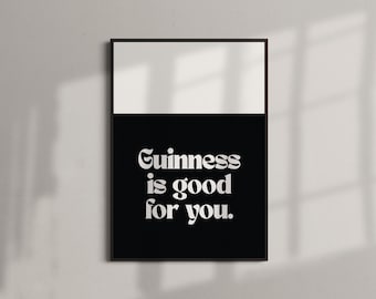 Guinness Quote Print | Typographic Bar Beer Wall Art (A4-A0)