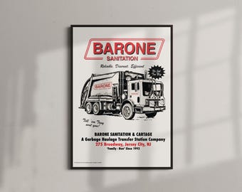 The Sopranos Barone Sanitation TV Series Print | Tony Soprano Wall Art (A4-A0)
