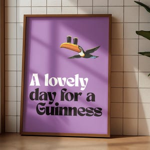 Guinness Print Lila Druck | Typografisches Bar Beer Wandkunst (A4-A0) Bild 2