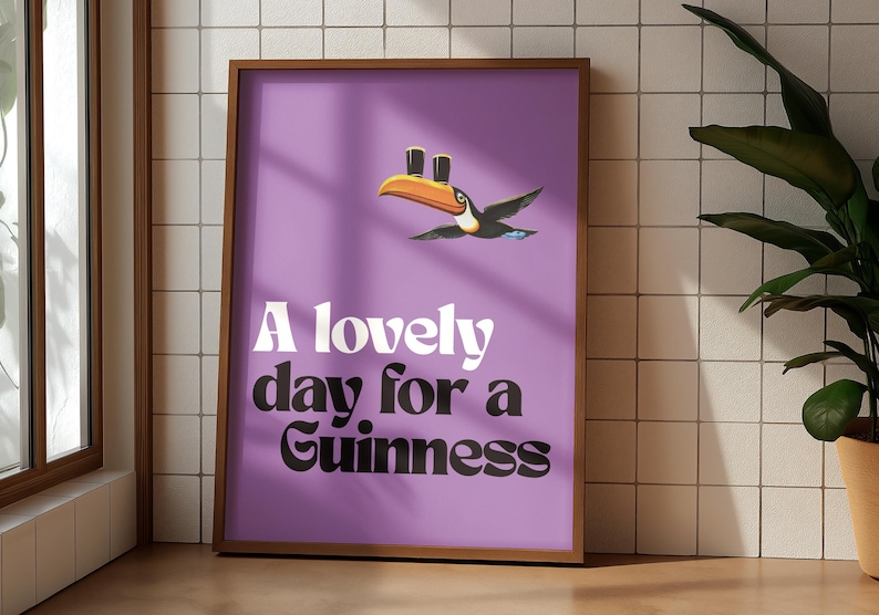 Guinness Print Lila Druck | Typografisches Bar Beer Wandkunst (A4-A0) Bild 2