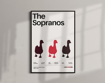 Lámina de la serie de televisión Los Soprano / Tony Soprano / Póster minimalista de película para pared (A4-A0)
