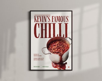 Lámina con el famoso chile de Kevin / Póster de The Office / Arte mural divertido de televisión / Frase de Kevin Malone (A4-A0)