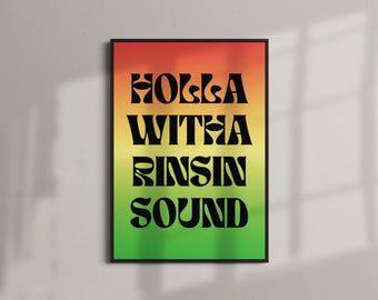Póster de Holla Witha Rinsin Sound Print / Póster de música garage británica de los 90 (A4–A0)