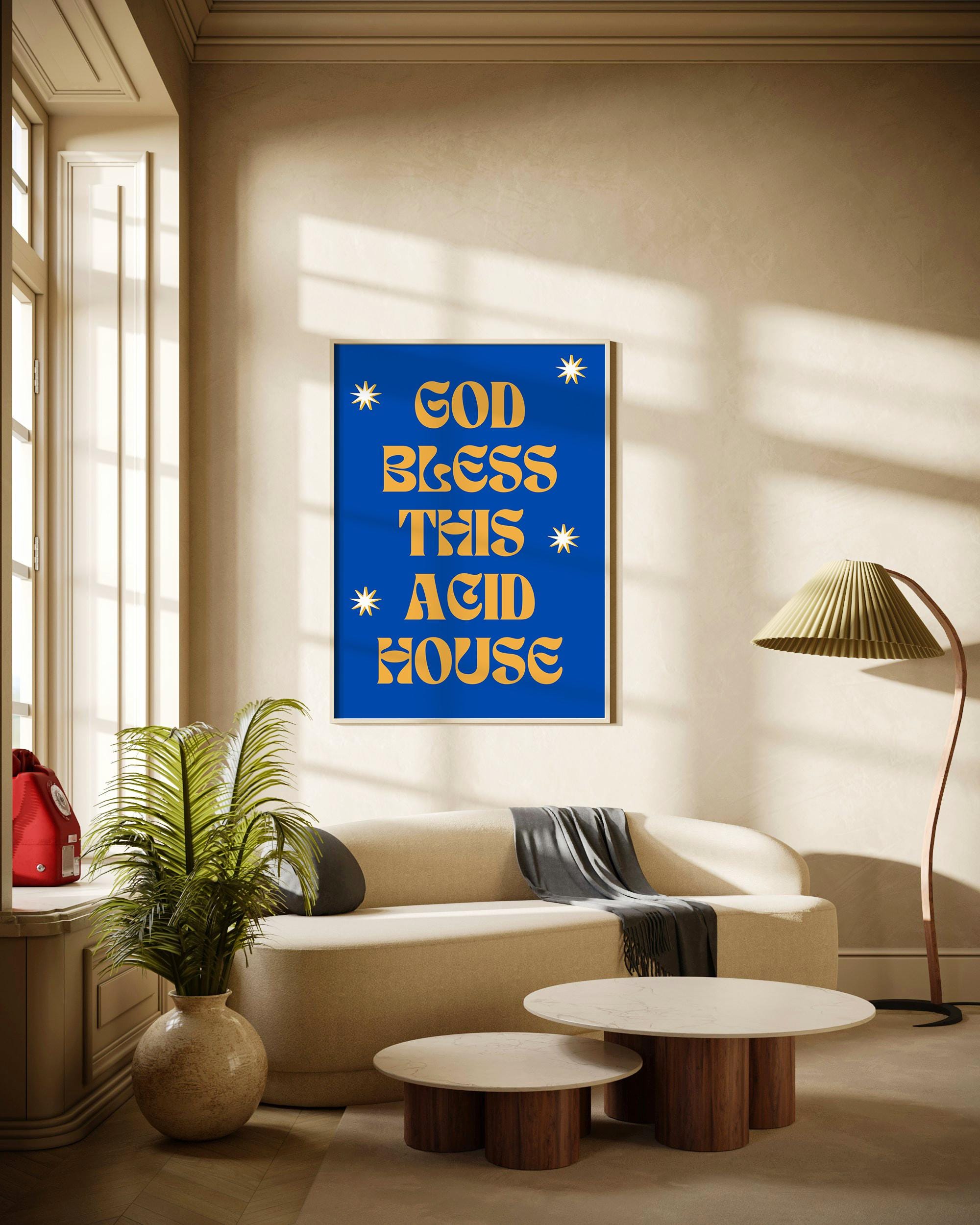 Acid House Print | 90s Music Rave Poster | Funky Festival Art - Etsy UK