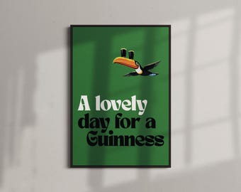 Guinness Quote Print Green | Typographic Bar Beer Wall Art (A4-A0)