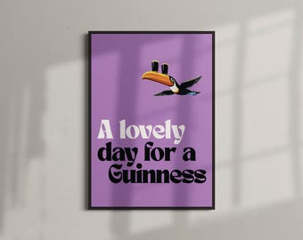 Guinness Quote Print Purple | Typographic Bar Beer Wall Art (A4-A0)