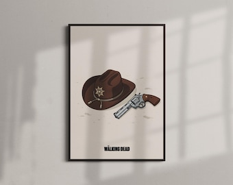 Lámina de la serie de televisión The Walking Dead / Arte mural de terror / Zombis / Rick Grimes (A4-A0)