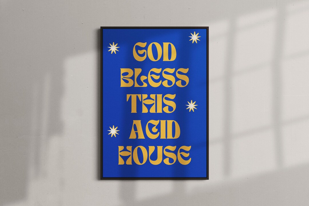 Acid House Print | 90s Music Rave Poster | Funky Festival Art - Etsy UK