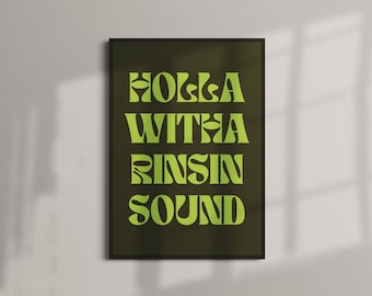 Póster de Holla Witha Rinsin Sound Print / Póster de música garage británica de los 90 (A4–A0)