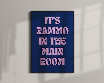 Es Rammo en la sala principal. Lámina tipográfica / Arte mural urbano de hip hop (A4-A0)