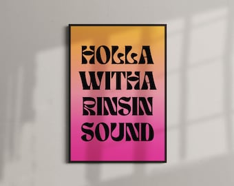 Póster de Holla Witha Rinsin Sound Print / Póster de música garage británica de los 90 (A4–A0)