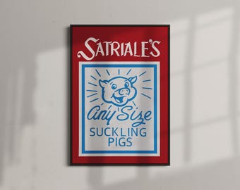 Impresión de Los Soprano / Letrero de la tienda de cerdo Satriale / Impresión de TV / Arte de pared / Decoración de series de televisión icónicas / A4 A3 A2 A1