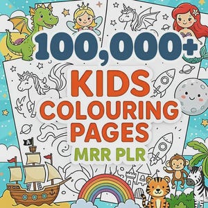 100 000+ målarbilder, barn och vuxna, PLR/MRR-rättigheter pdf, svg, present