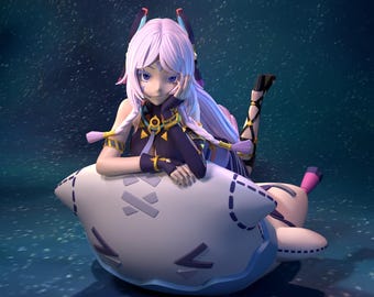 Figura de fuego elegante con impresión 3D de chica anime Maga de llama carmesí