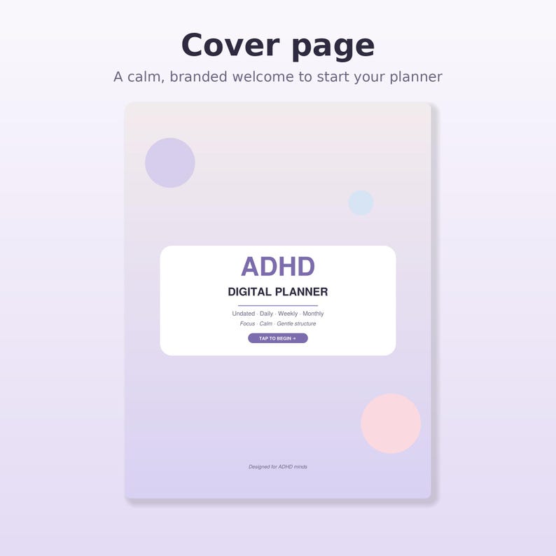 ADHD Digital Planner Undated Goodnotes iPad PDF Daily Weekly Monthly ...