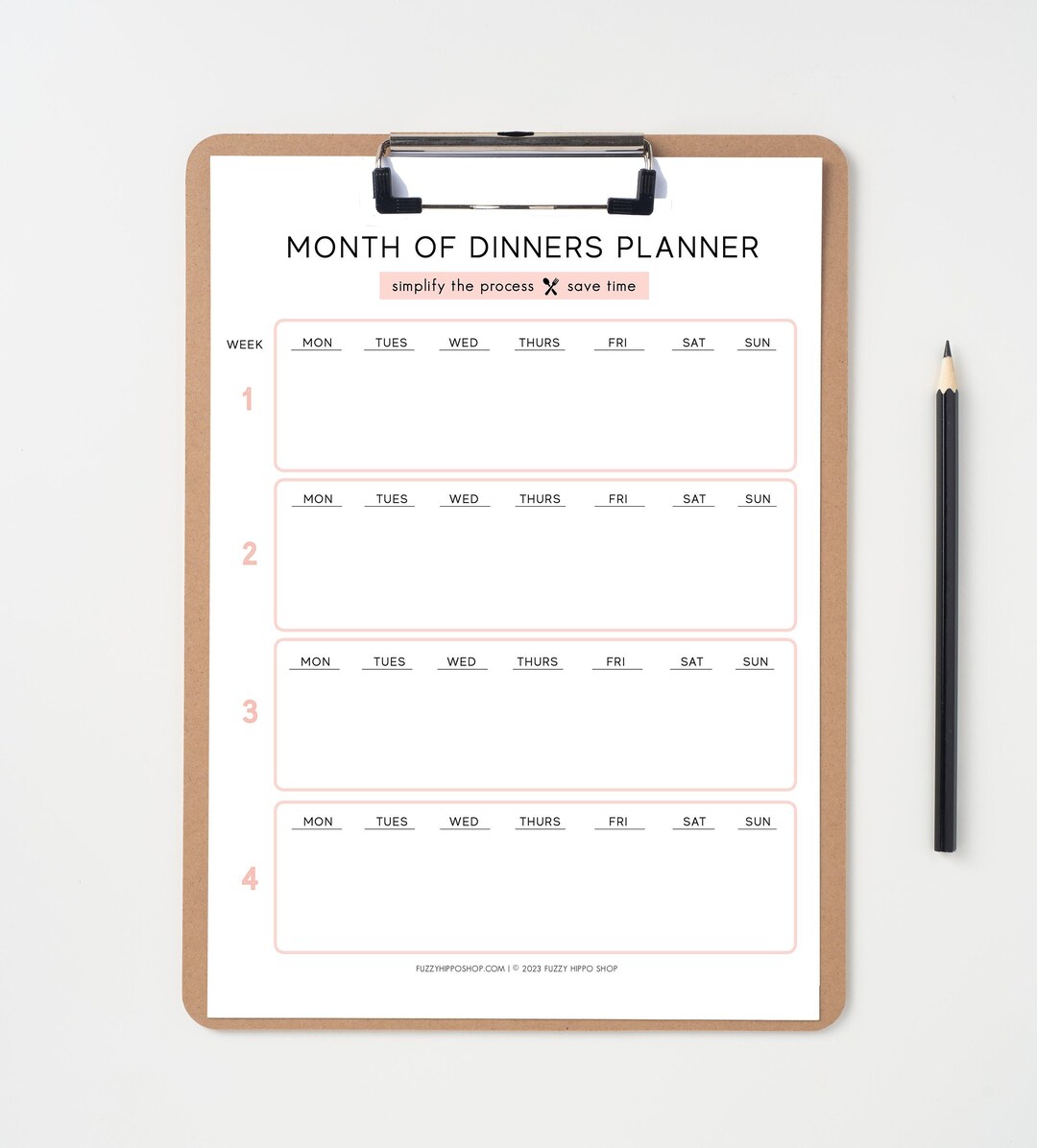 Monthly Dinner Template, Monthly Dinner Planner Printable, Meal Planner ...