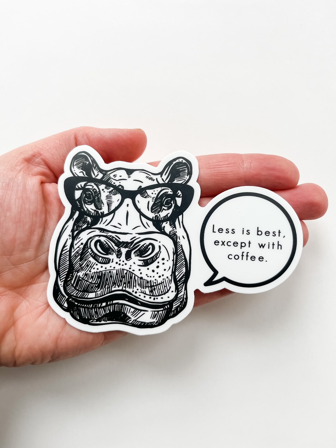 Hippo Vinyl Sticker – Funny Decluttering Quote Decal - Etsy