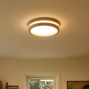 Lámpara de araña escandinava de madera regulable, luminaria brillante para dormitorio, acabado en madera natural, iluminación para oficina, difusor acrílico grande.