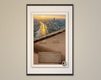 Gescheurde kaart Londen – stadsposter (digitale kunst)