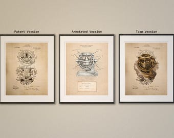 Octrooiposter gyroscoop – muurkunst werktuigbouwkunde – vintage gyroscoop (fysieke print on demand)
