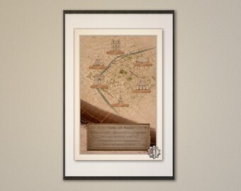 Satellietkaart Parijs – stadsposter (digitale kunst)