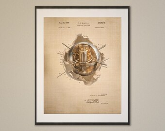 Satellite – Torn Technical Art Print (digitale kunstdownload)