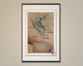Satellietkaart stad New York – stadsposter (digitale kunst)