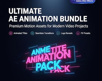 After Effects Motion Graphics-paket | Övergångar, titlar, förinställningar (digital nedladdning)