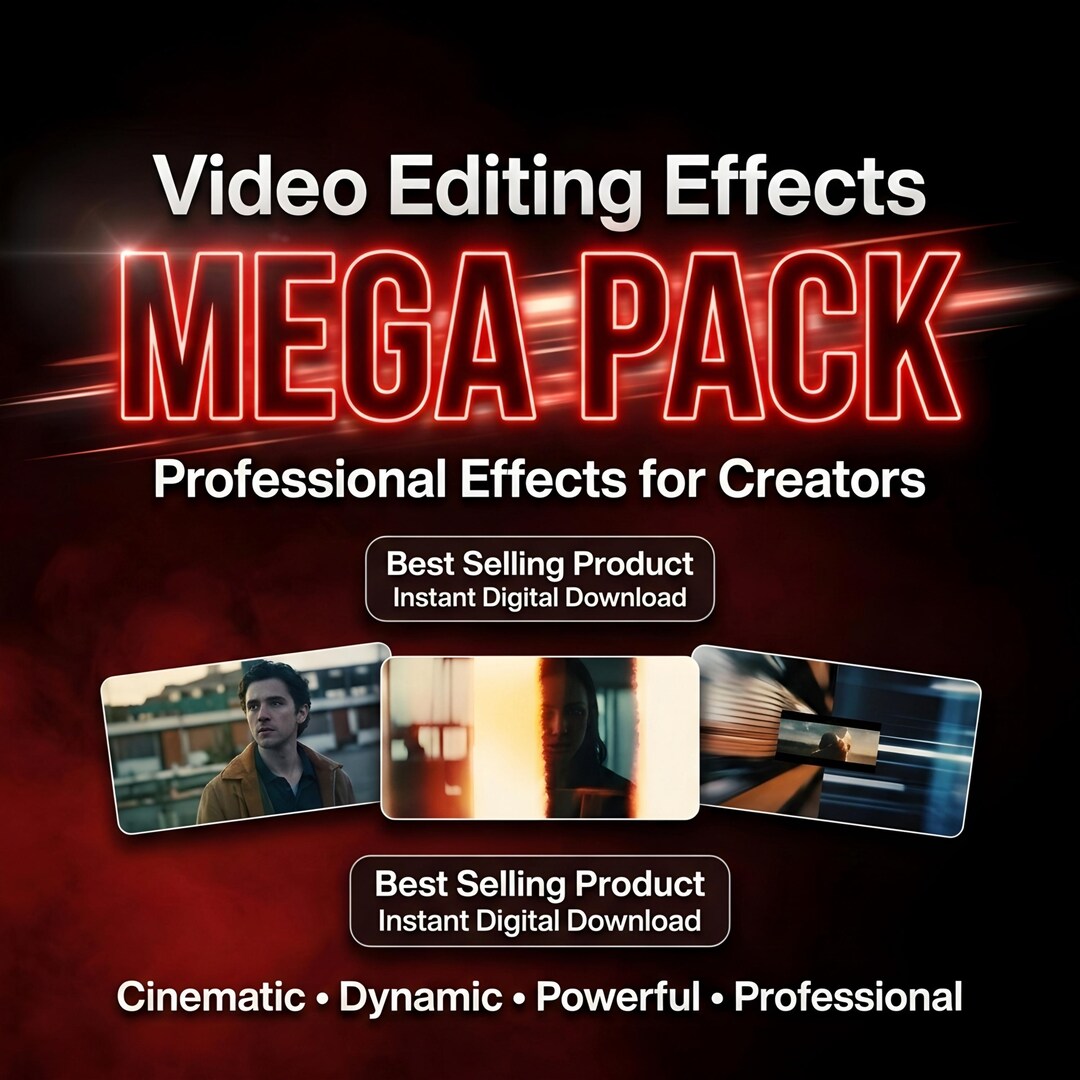 Editing Effects Video Editing Effects Bundle | Transitions, Glitches, Overlays for ...