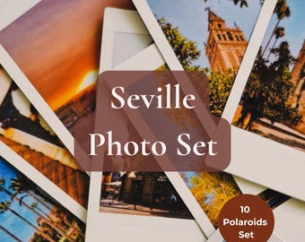 Láminas fotográficas de viaje a Sevilla / Decoración de pared estilo Polaroid